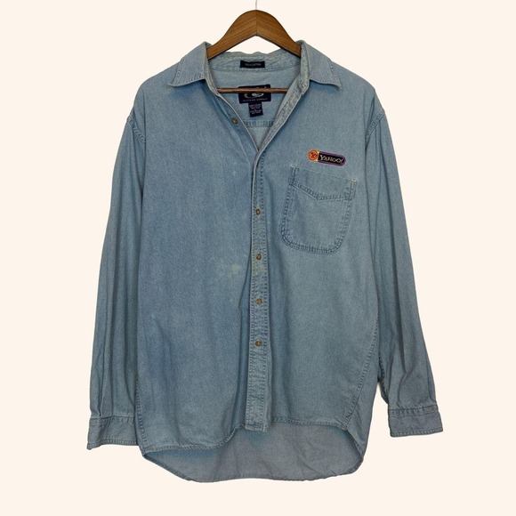 Vintage Yahoo! Embroidered Denim Shirt
